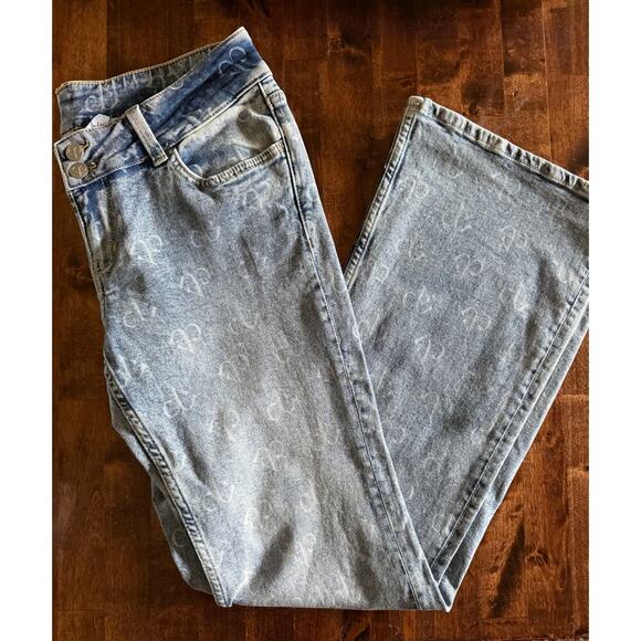 H&M Divided Flare Low Blue Blackpink Jeans Size 8 New with Tags - Picture 4 of 9